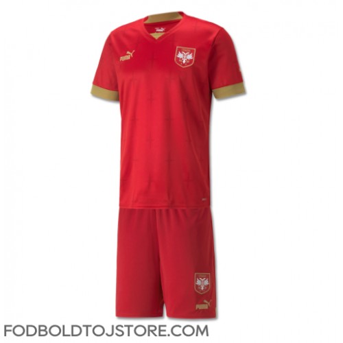 Serbien Hjemmebanesæt Børn VM 2022 Kortærmet (+ Korte bukser)